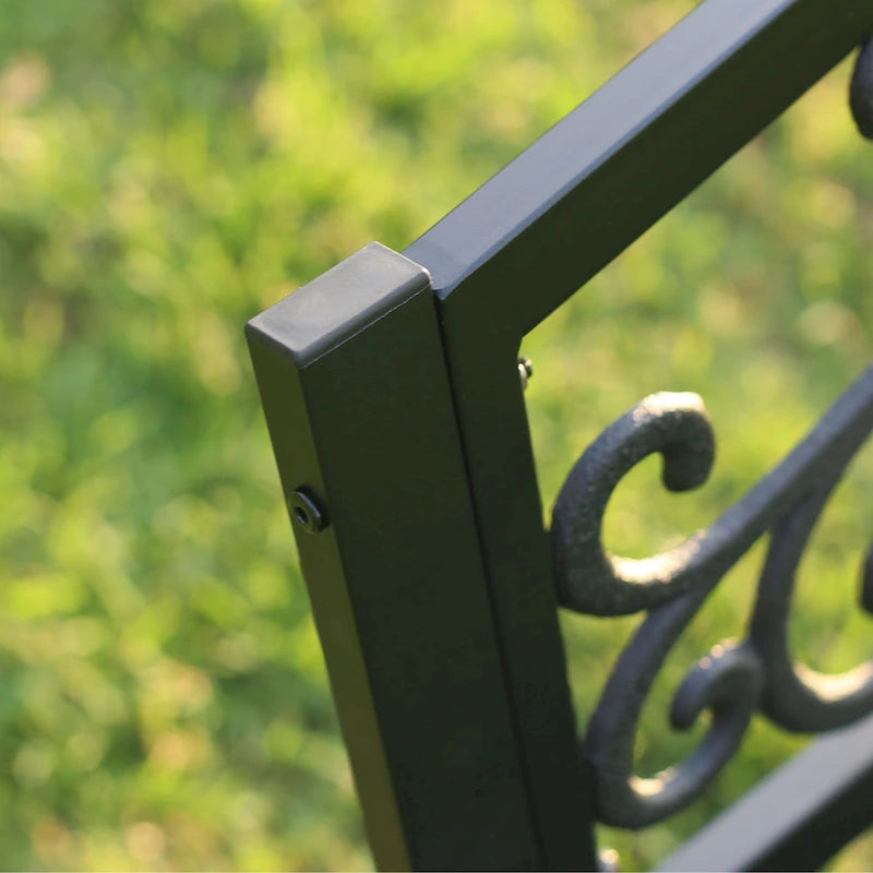 Garden Bench Patio Porch Chair Cast Iron Love Seat - 34.25  H x 50  W x 23.62  D