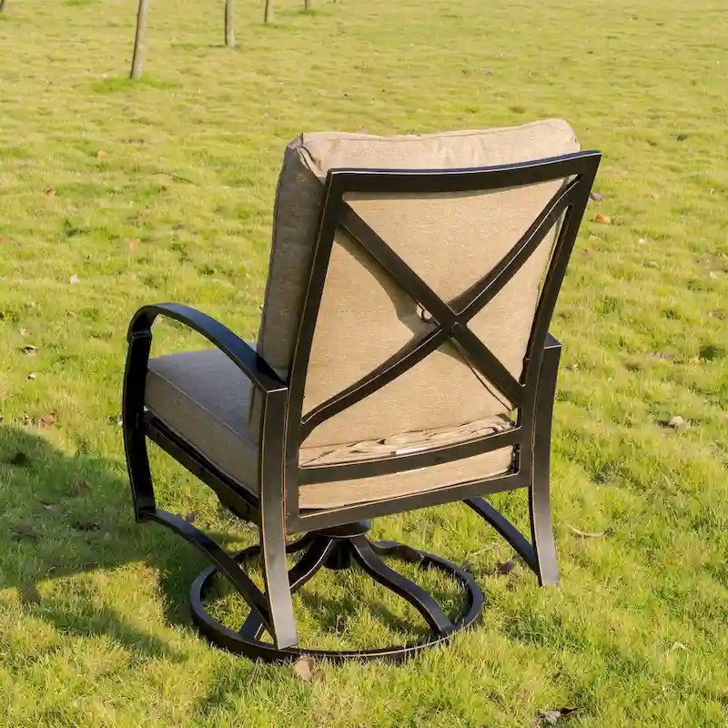 Hornby Dining Swivel Rocker with Back and Seat Cushion (Set of 2) by Havenside Home