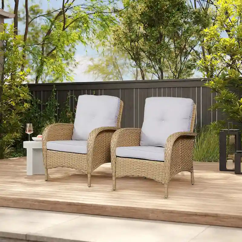 Gymojoy 7PCS Outdoor Loveseat Sofa Table Rocking Chair Furniture Set