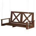 Mixoy Outdoor Wood Porch Swing with Curved Back Design