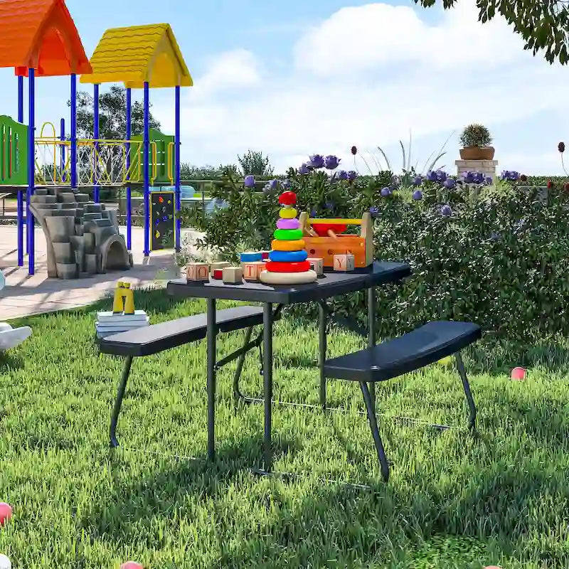 Rectangular 4 - Person Outdoor Dining Set Kids