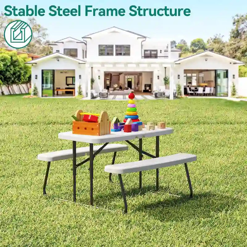 Rectangular 4 - Person Outdoor Dining Set Kids