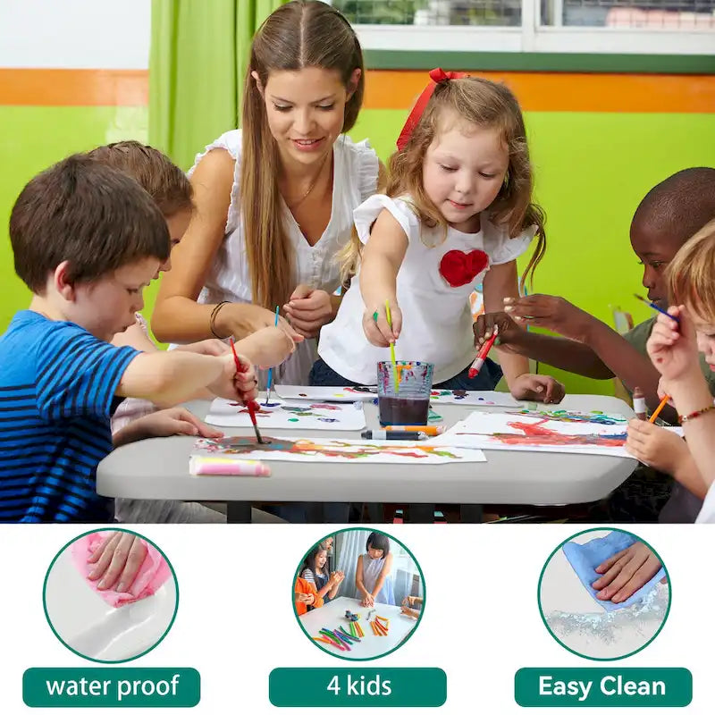 Rectangular 4 - Person Outdoor Dining Set Kids