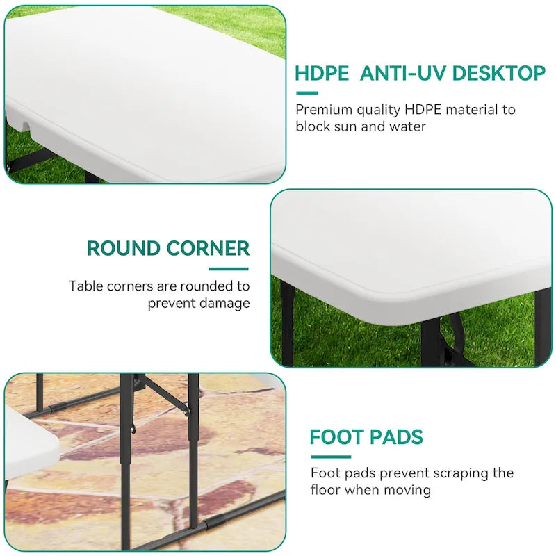 Rectangular 4 - Person Outdoor Dining Set Kids
