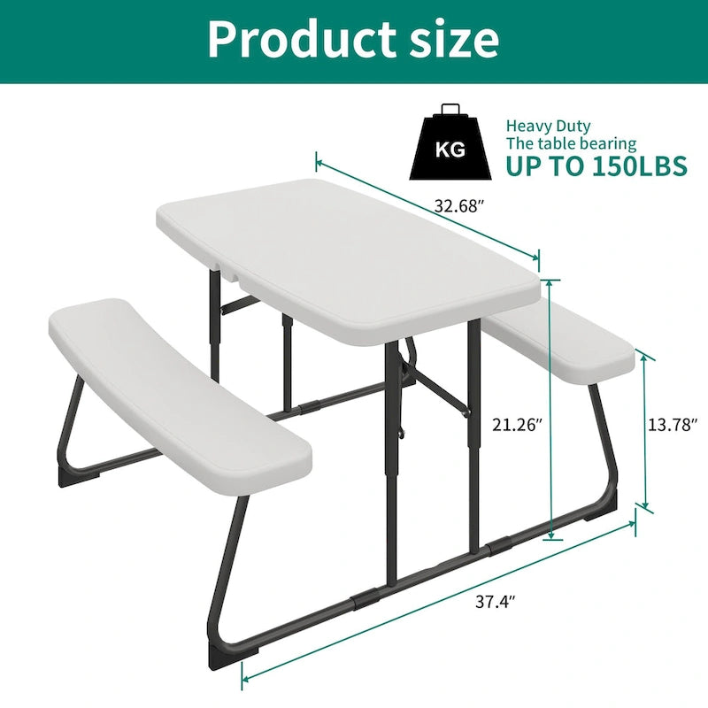 Rectangular 4 - Person Outdoor Dining Set Kids