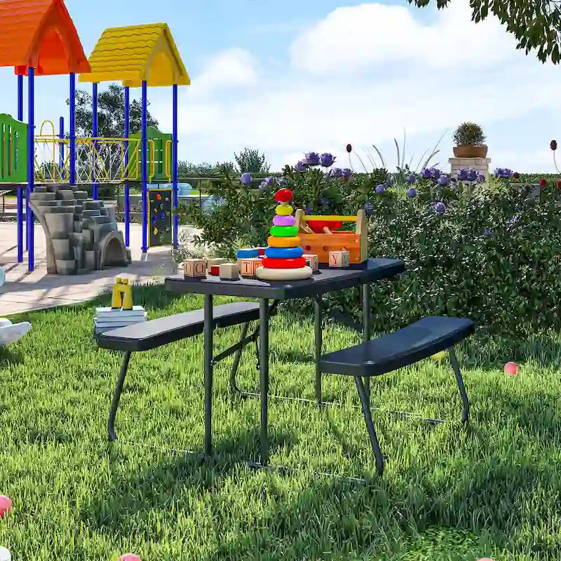 Rectangular 4 - Person Outdoor Dining Set Kids