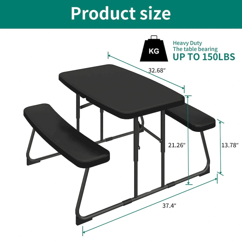 Rectangular 4 - Person Outdoor Dining Set Kids