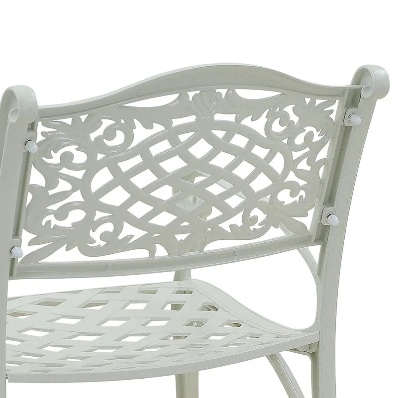 Clihome Outdoor Patio Cast Aluminum Arm Dining Chair (Set of 2)