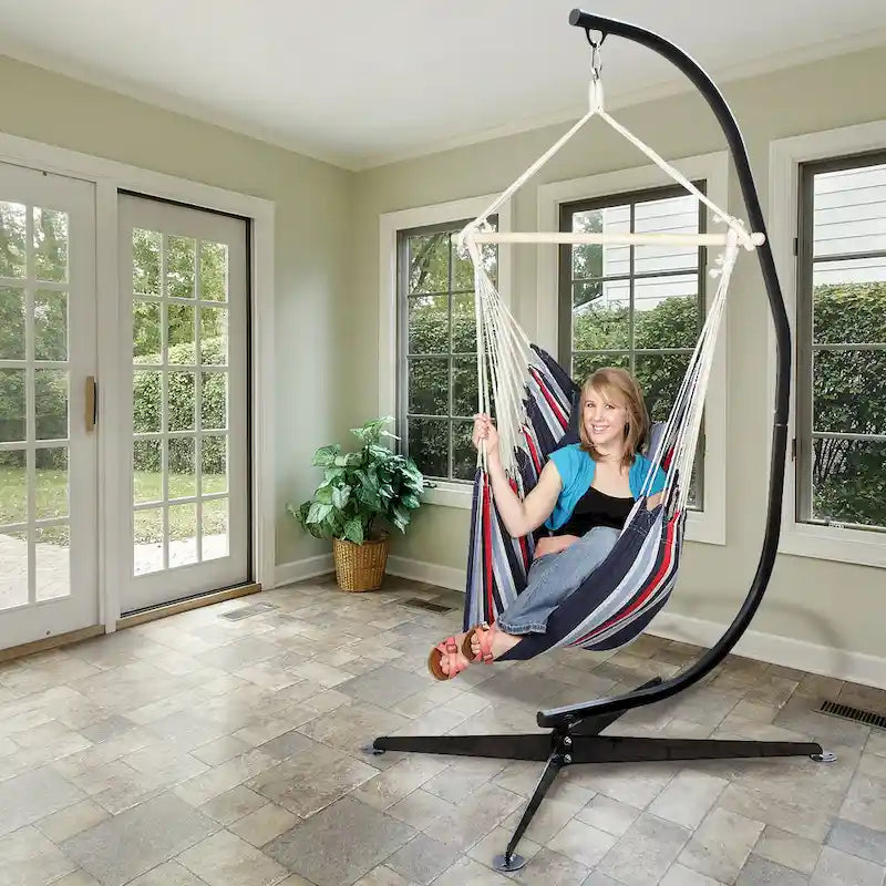 Sorbus Swivel Hammock Stand Chair Frame, Height adjustable, 1 Person, 350 Pound Capacity (Black)