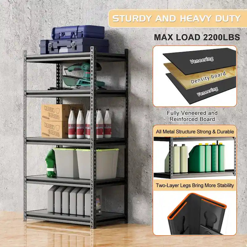 DoCred Heavy Duty Storage Rack, Garage Metal Shelving Unit, 4Pack