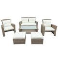 4-piece Patio Furniture Wicker Outdoor High-back Seating Set