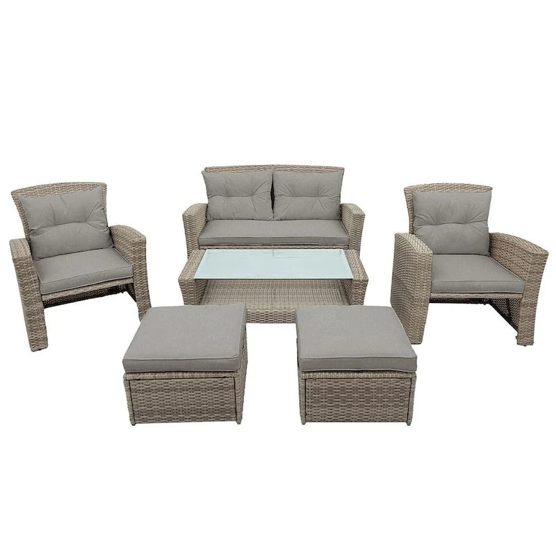 4-piece Patio Furniture Wicker Outdoor High-back Seating Set