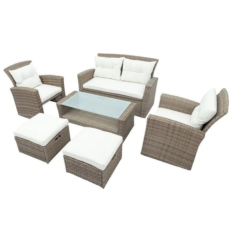 4-piece Patio Furniture Wicker Outdoor High-back Seating Set