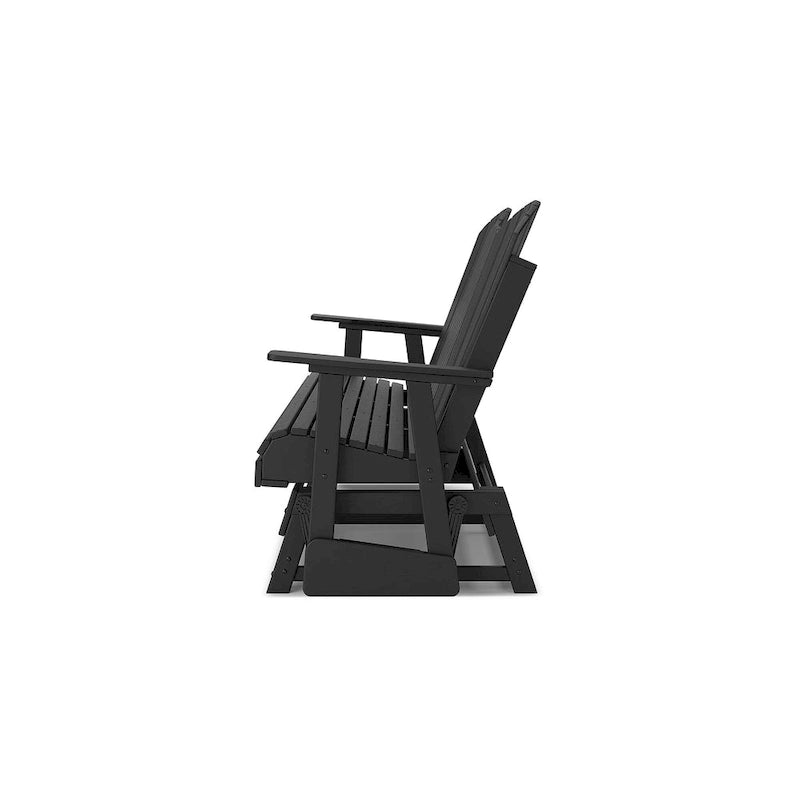 Signature Design by Ashley Hyland wave Outdoor Glider Loveseat - 67  W x 31.5  D x 41.75  H