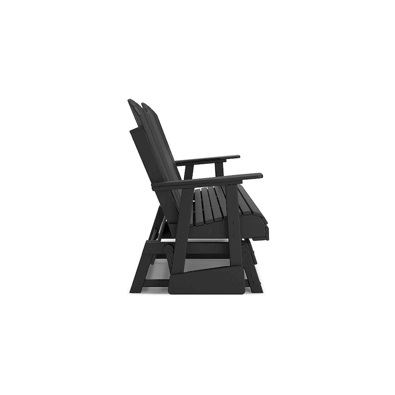 Signature Design by Ashley Hyland wave Outdoor Glider Loveseat - 67  W x 31.5  D x 41.75  H