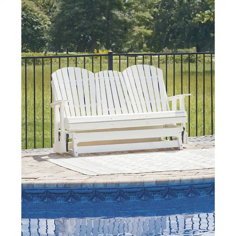 Signature Design by Ashley Hyland wave Outdoor Glider Loveseat - 67  W x 31.5  D x 41.75  H