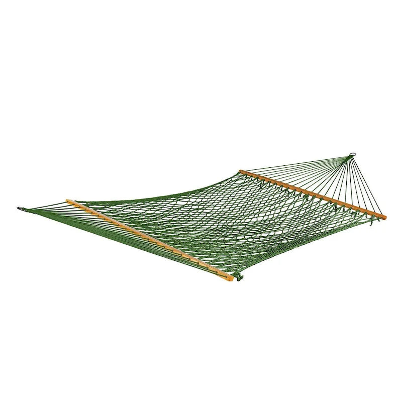 Bliss Hammocks BH-410BK 60  Wide Cotton Rope Hammock w/ Spreader Bar, S Hooks, & Chains
