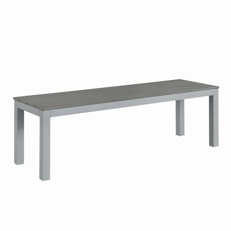 Newport Outdoor Patio 7ft Slate Pool Table 6-Seater Dining Set with 4 Benches & Accessories, Cement Finish