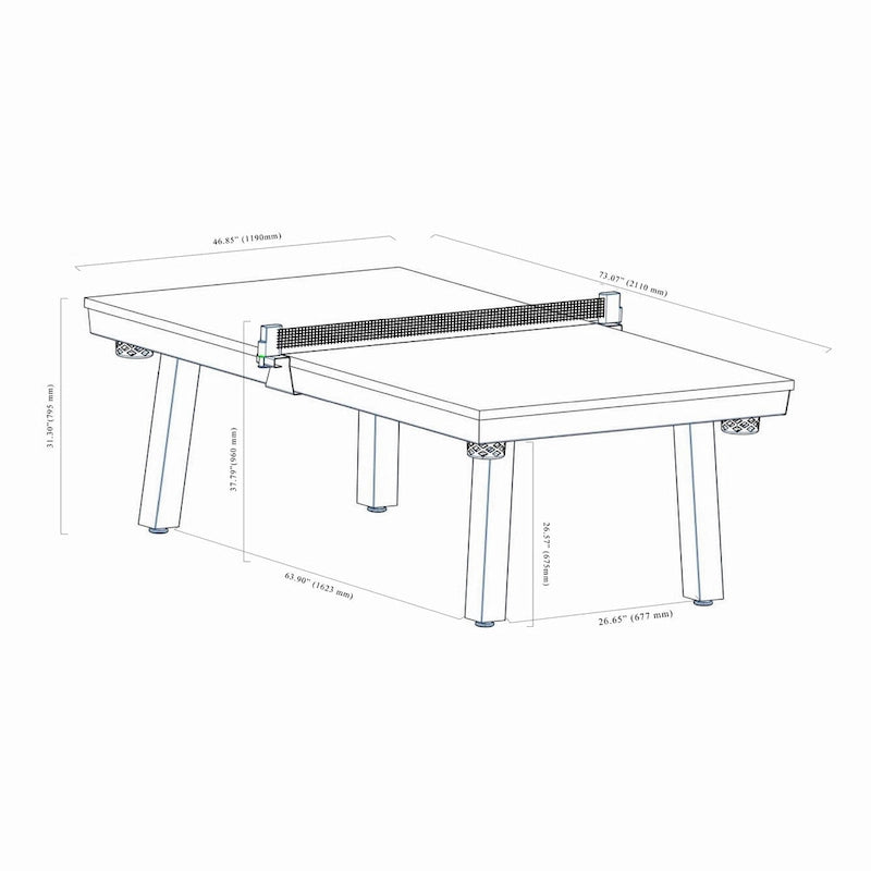 Newport Outdoor Patio 7ft Slate Pool Table 6-Seater Dining Set with 4 Benches & Accessories, Cement Finish