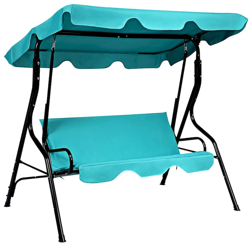3-Person Patio Outdoor Yard Swing with Canopy