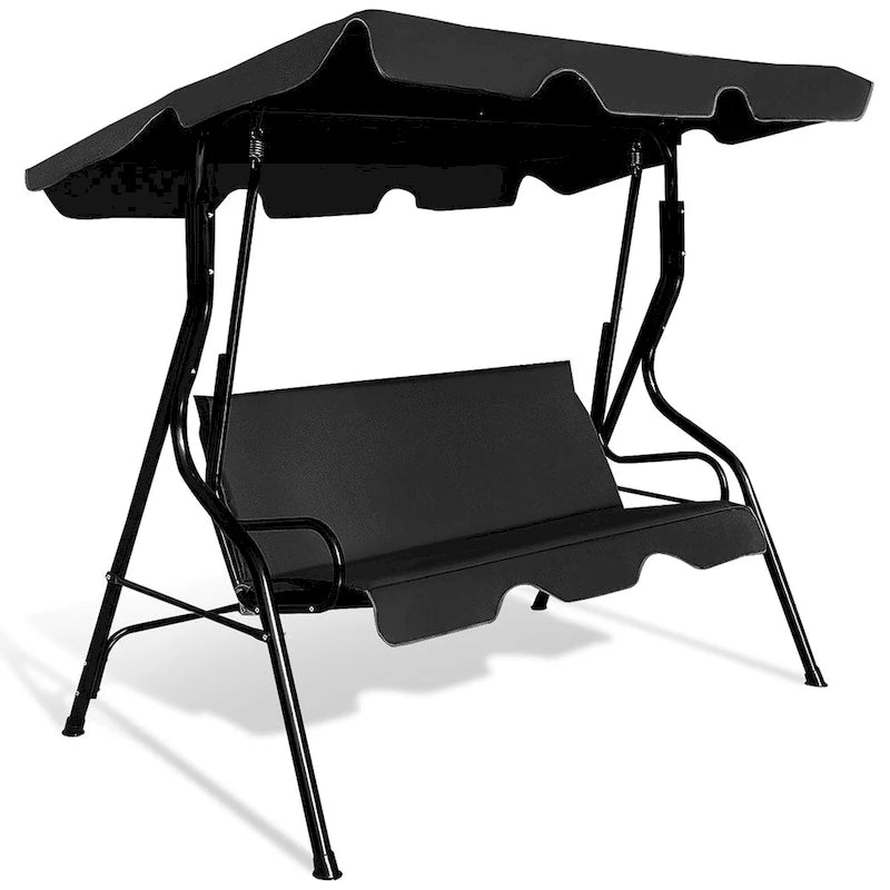 3-Person Patio Outdoor Yard Swing with Canopy