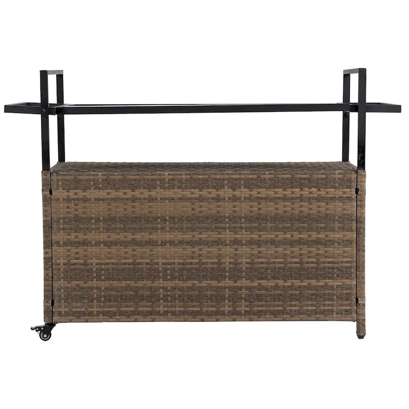 Outdoor Wicker Bar Cart