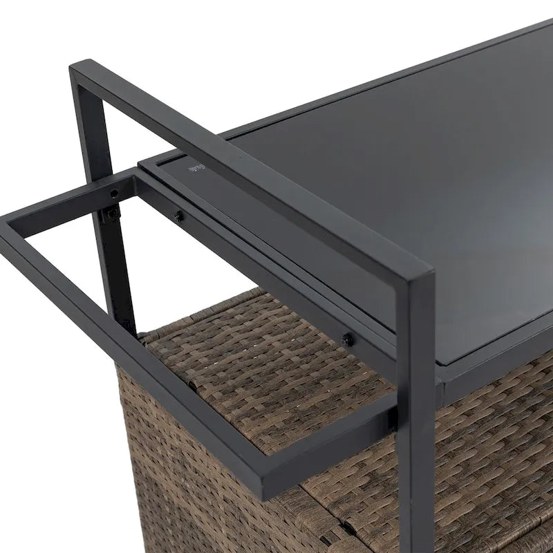 Outdoor Wicker Bar Cart