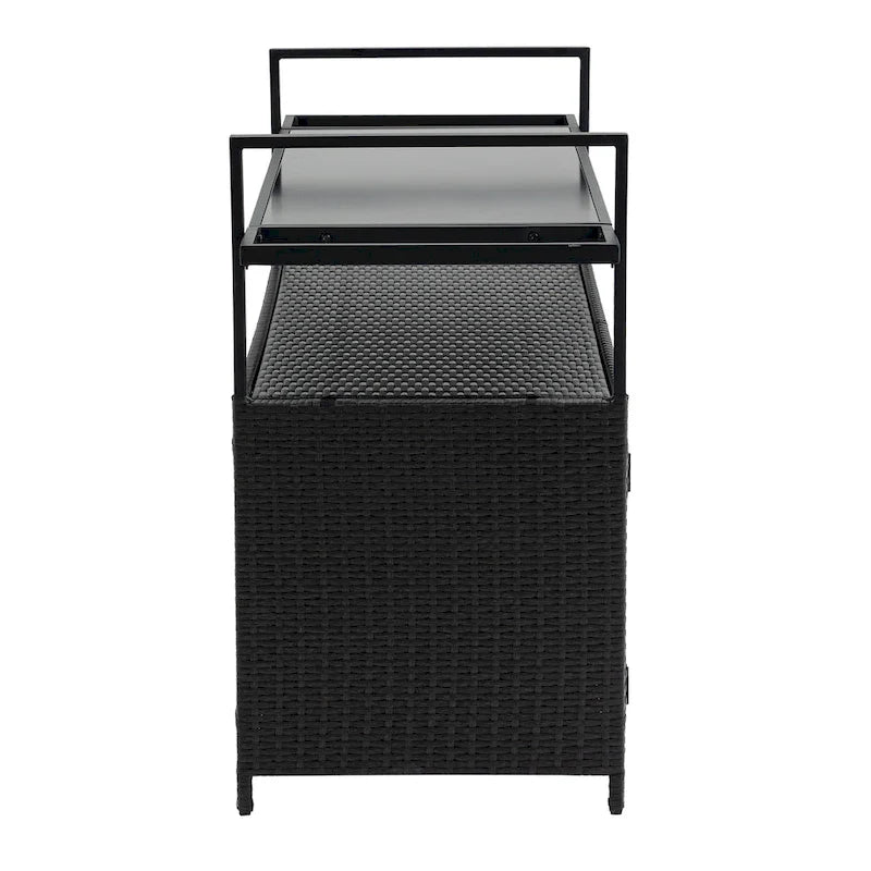 Outdoor Wicker Bar Cart