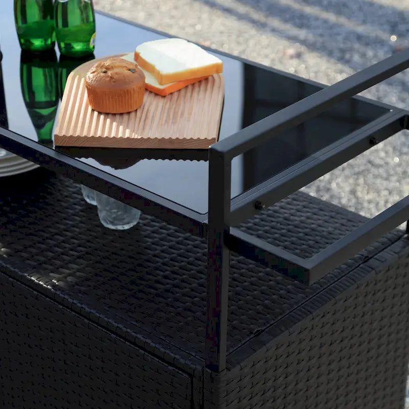 Outdoor Wicker Bar Cart
