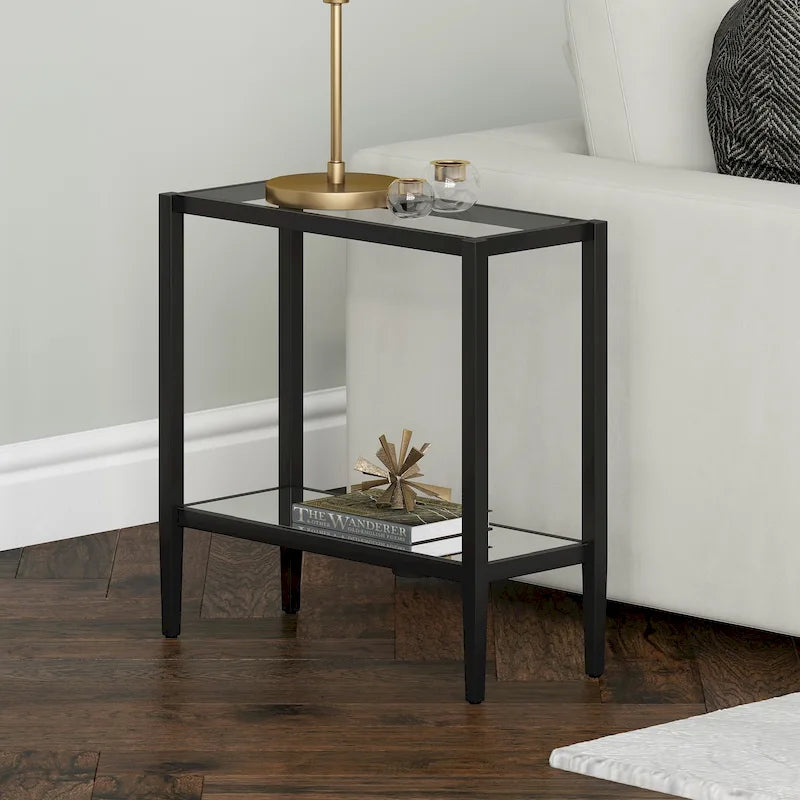 Hera 24 Rectangular Side Table with Glass Shelf – Dons Discount Furniture