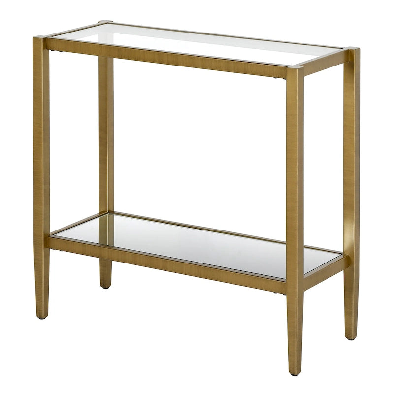 Hera 24 Rectangular Side Table with Glass Shelf – Dons Discount Furniture