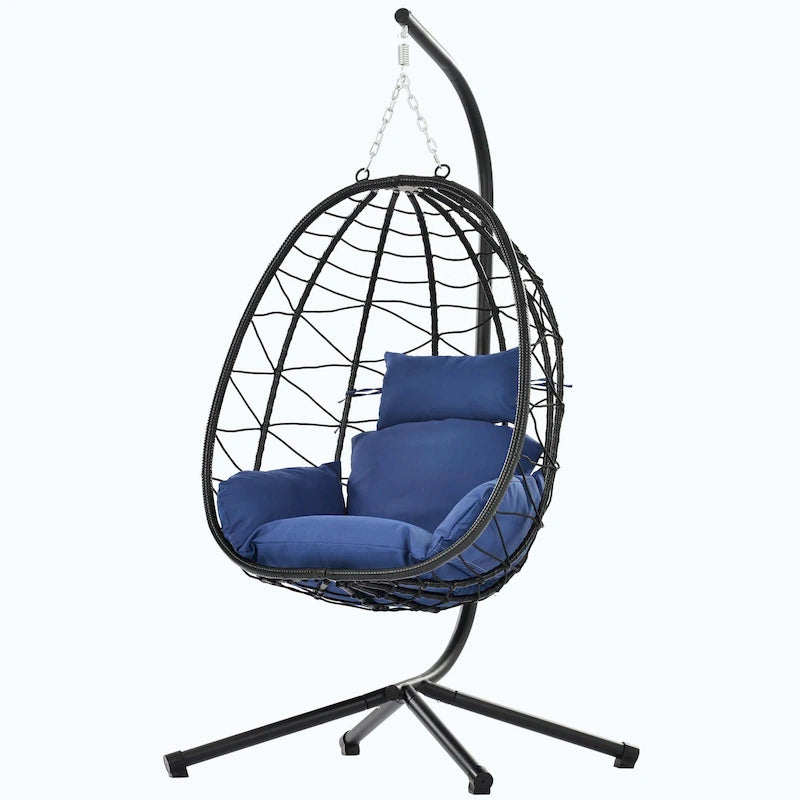 Indoor Outdoor Swing Chair with Stand for Bedroom Living Room Balcony