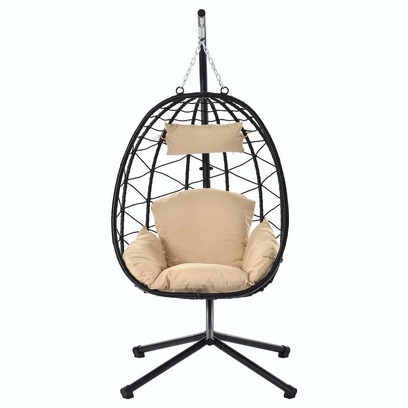 Indoor Outdoor Swing Chair with Stand for Bedroom Living Room Balcony