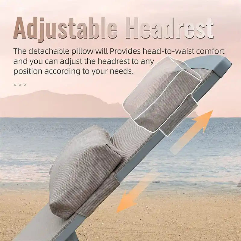3 Pieces Aluminum Adjustable Pool Lounge Chairs