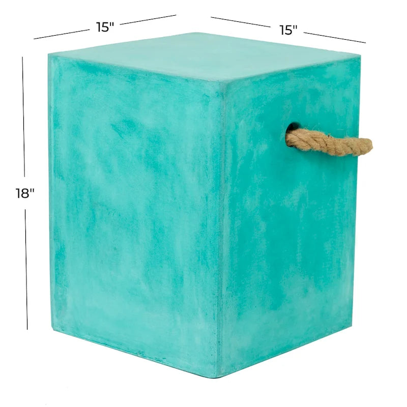 Fiber clay Contemporary Outdoor Accent Table - 15 x 15 x 18
