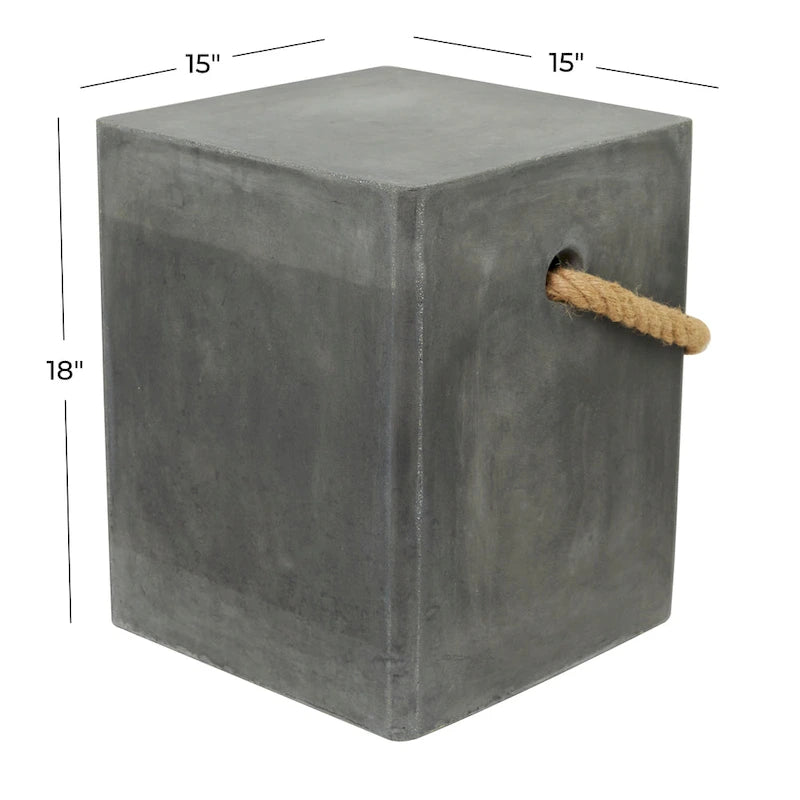 Fiber clay Contemporary Outdoor Accent Table - 15 x 15 x 18