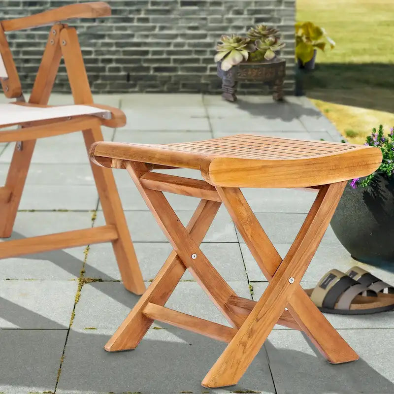 Chic Teak Italy Teak Wood Outdoor Footstool / Side Table, made from A-Grade Teak Wood