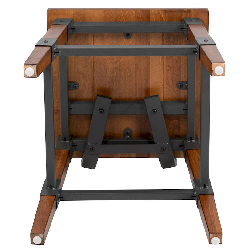 4 Pack Commercial Grade Rustic Antique Industrial Style Wood Dining Chair