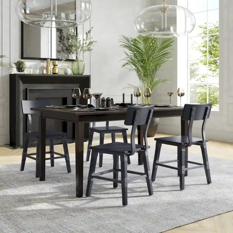 4 Pack Commercial Grade Rustic Antique Industrial Style Wood Dining Chair