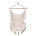Pillow Tassel Hanging Chair Beige/Dark Grey