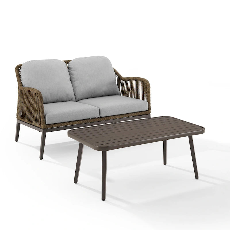 Haven 2Pc Outdoor Wicker Conversation Set - 75 D x 48 W x 29.75 H