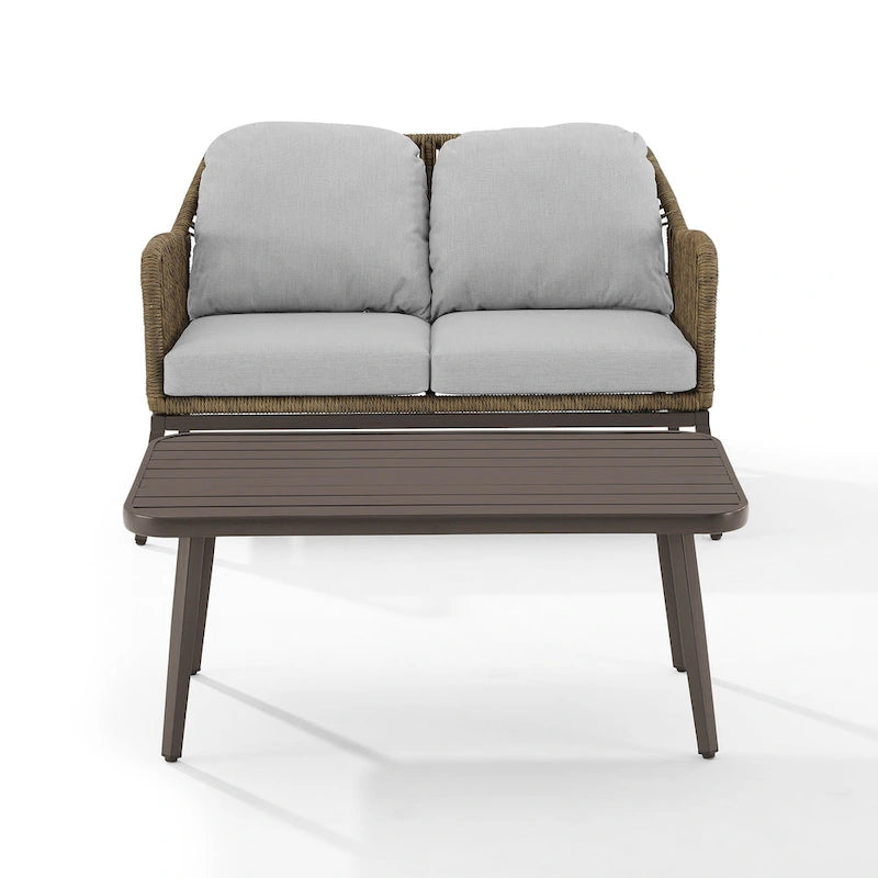 Haven 2Pc Outdoor Wicker Conversation Set - 75 D x 48 W x 29.75 H