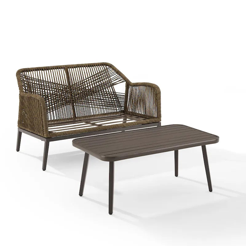 Haven 2Pc Outdoor Wicker Conversation Set - 75 D x 48 W x 29.75 H