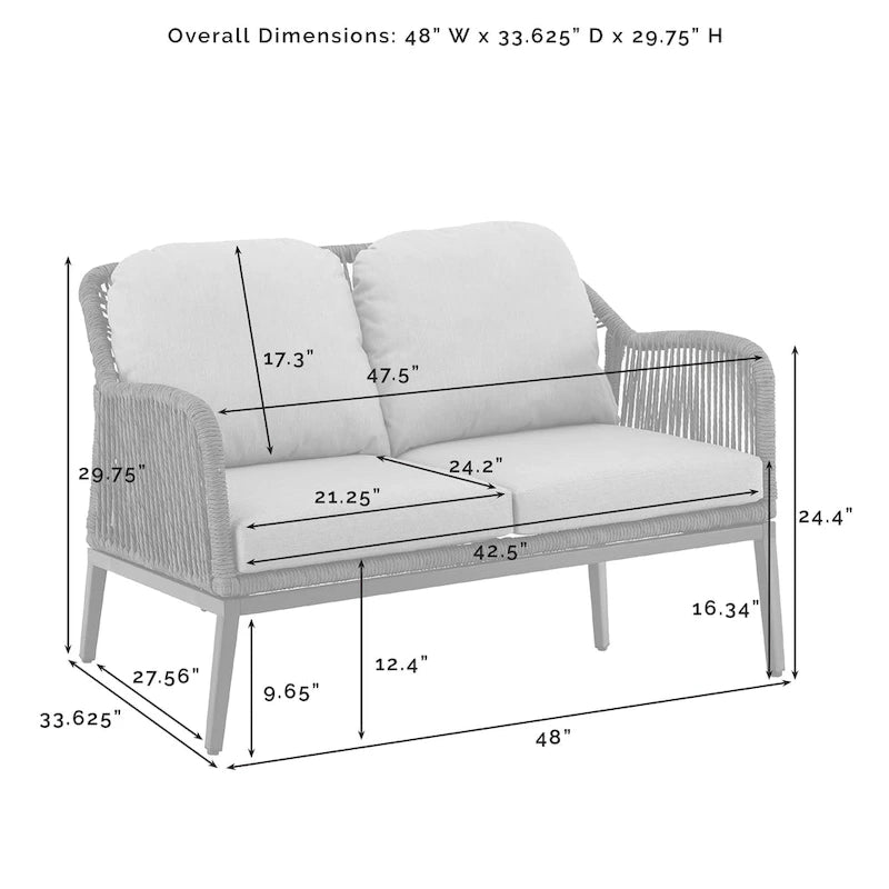 Haven 2Pc Outdoor Wicker Conversation Set - 75 D x 48 W x 29.75 H