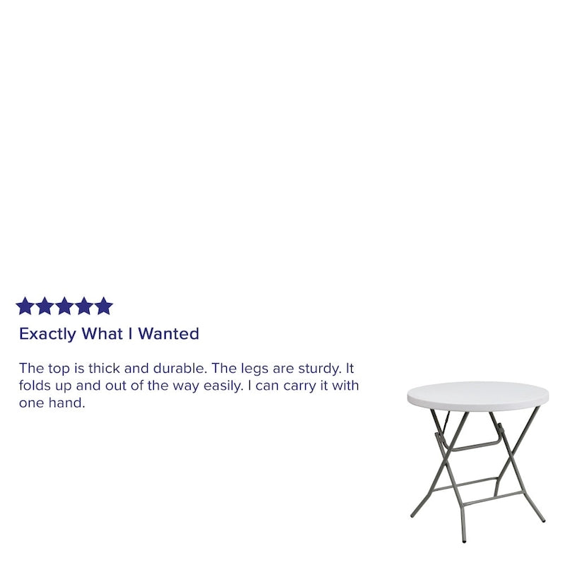 2.63-Foot Round Plastic Folding Table - Event Table
