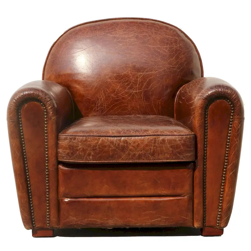  Genuine Leather Paris Club Chair, Brown