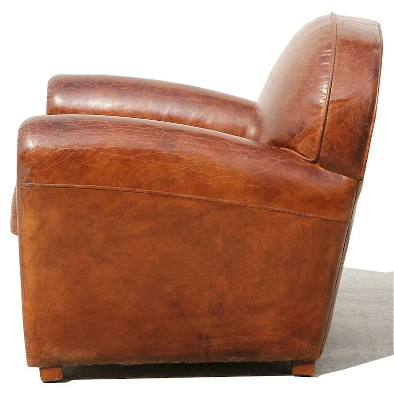 Genuine Leather Paris Club Chair, Brown