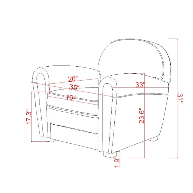 Genuine Leather Paris Club Chair, Brown