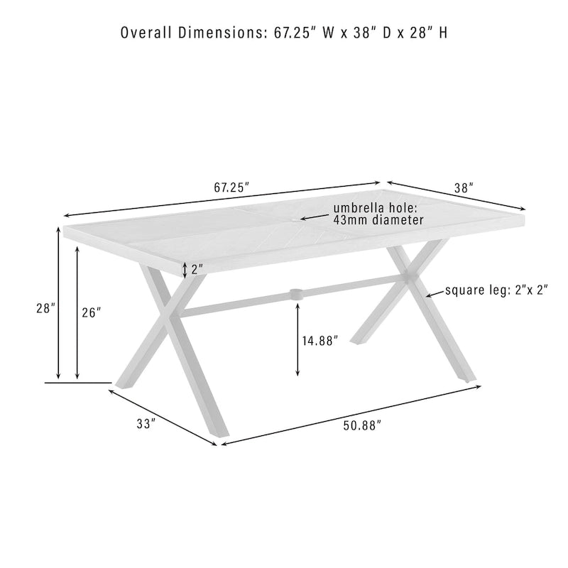 Crosley Otto Outdoor Metal Dining Table