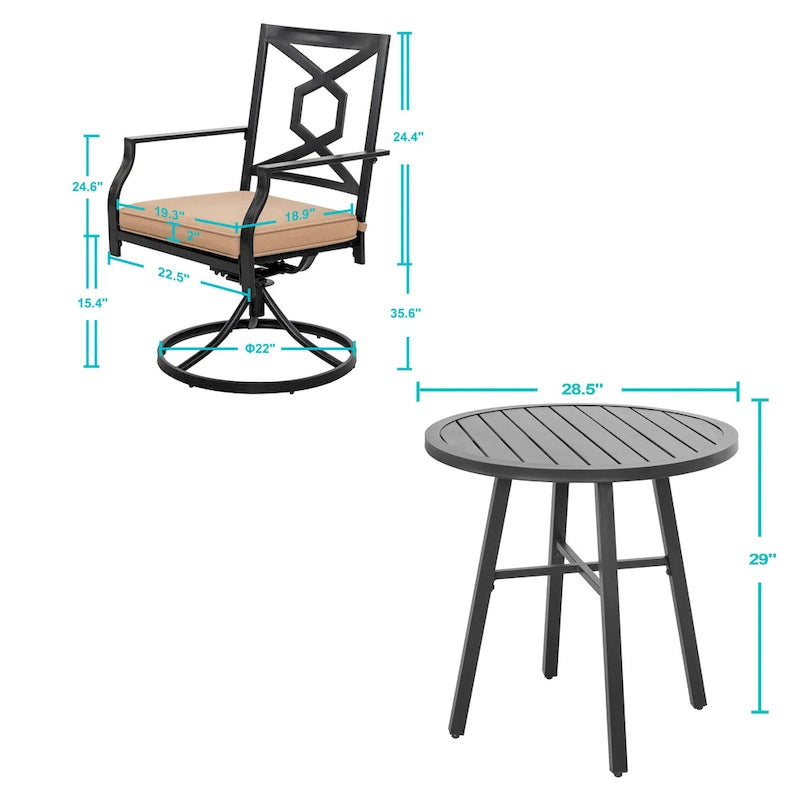Outdoor Set With Swivel Chairs